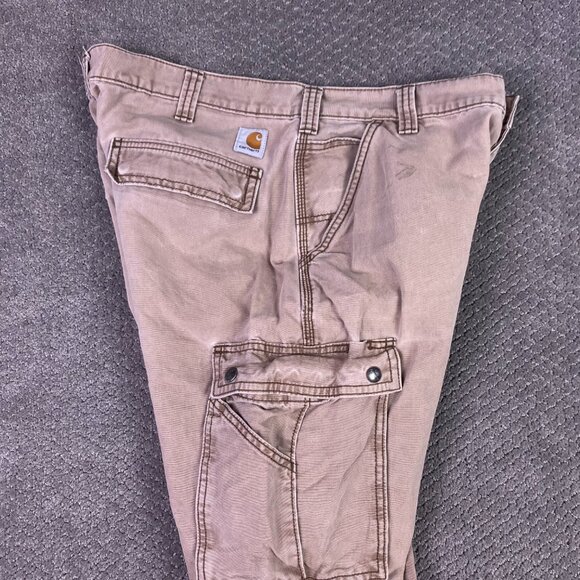 Carhartt Relaxed Fit Cargo Pants Men's 38 x 32 Fits 38 x 30.5 Beige 100272 908 - Picture 7 of 14
